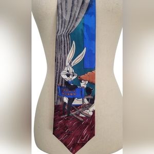 Vintage Silk 1992 Looney Tunes "Bugs Bunny" Director's Chair Men’s Tie